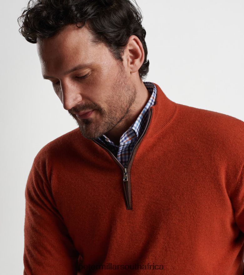 Red Men Peter Millar Artisan Crafted Cashmere Flex Quarter-Zip Apparel B62P4F520