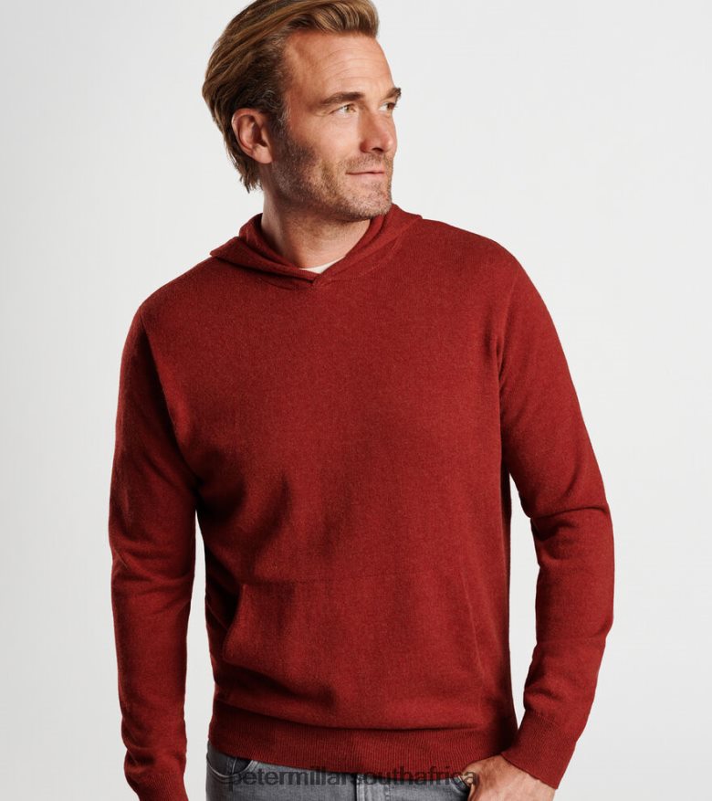 Red Men Peter Millar Conway Wool Cashmere Popover Hoodie Apparel B62P4F548