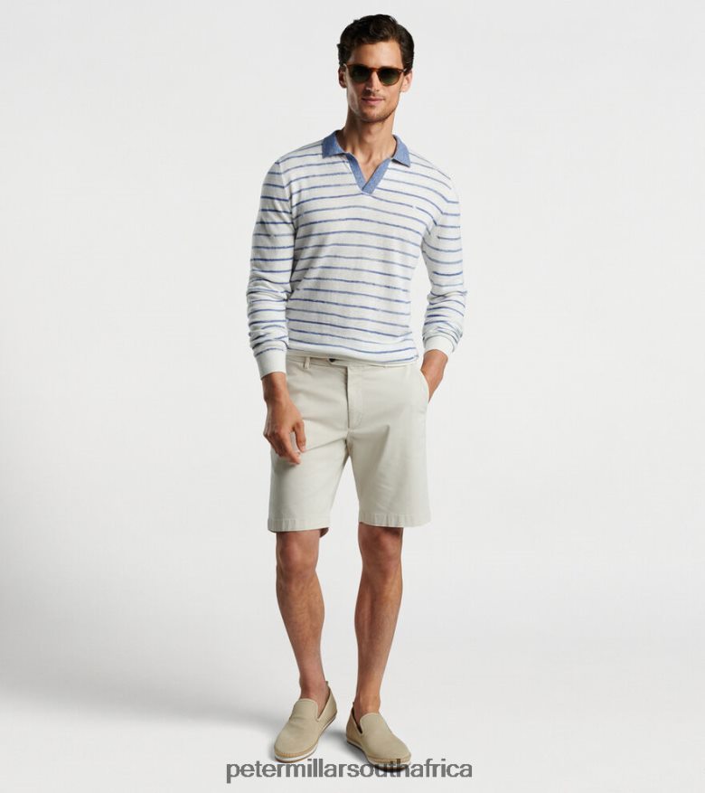 Regatta Blue Men Peter Millar Trieste Riviera Collar Sweater Apparel B62P4F634