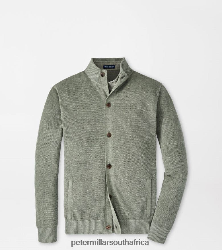 Sage Fog Men Peter Millar Glasgow Button Front Sweater Apparel B62P4F639