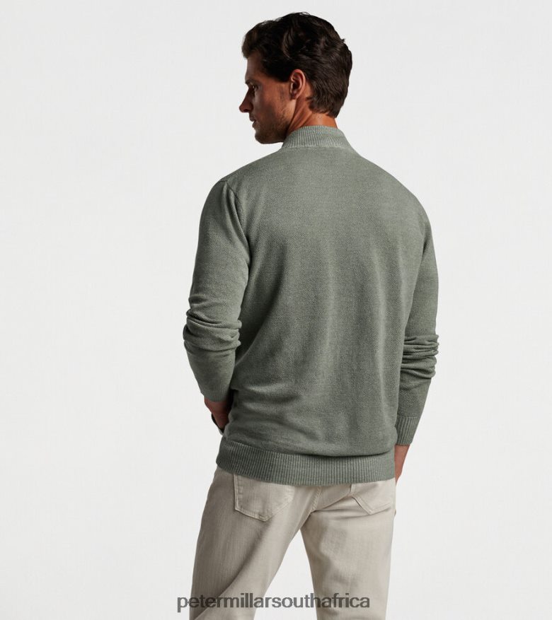 Sage Fog Men Peter Millar Glasgow Button Front Sweater Apparel B62P4F639