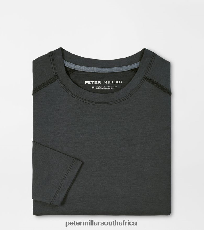 Black Men Peter Millar Aurora Performance Long-Sleeve T-Shirt Apparel B62P4F812