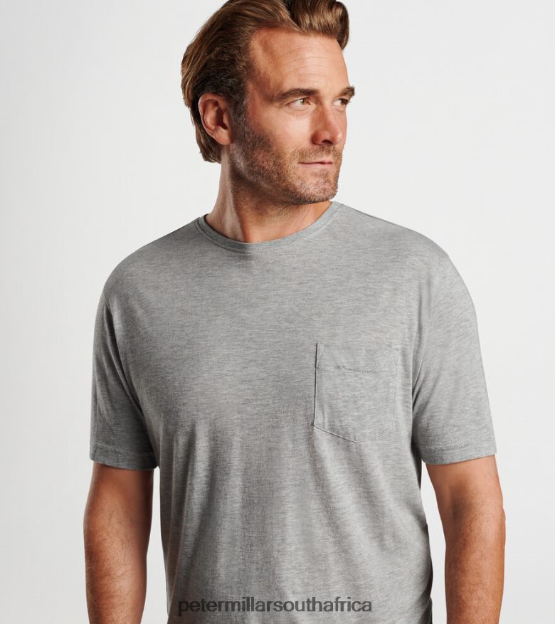 Coastal Grey Men Peter Millar Seaside Pocket Tee Apparel B62P4F825