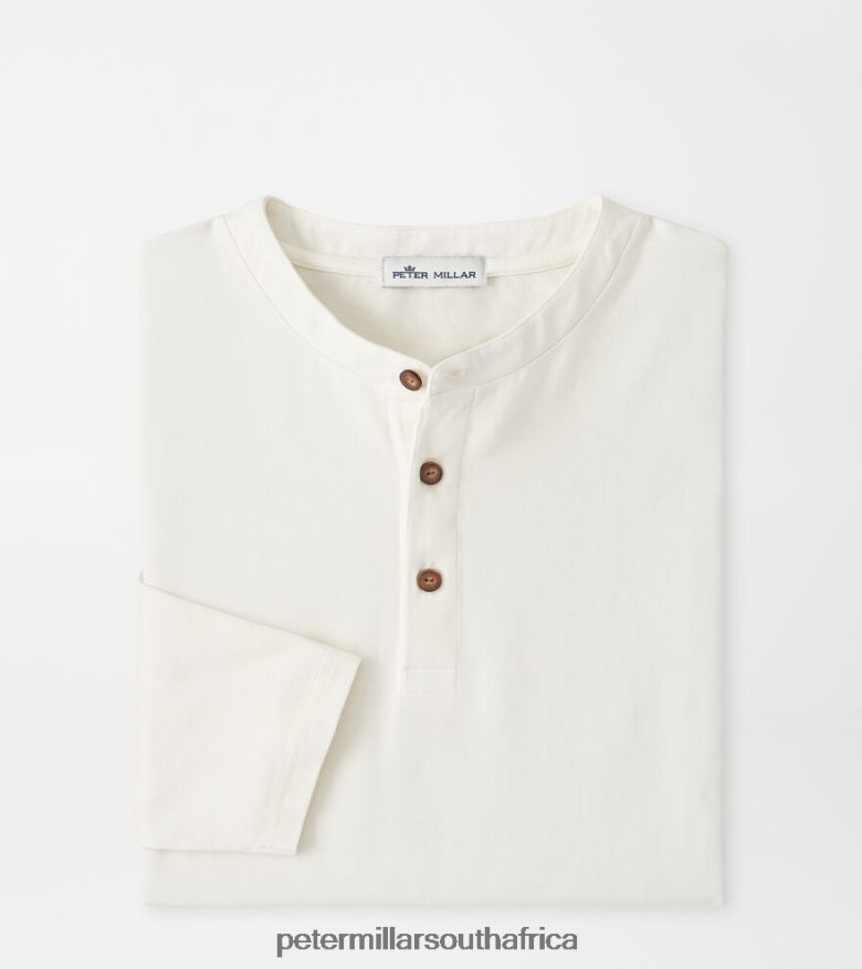 Ivory Men Peter Millar Lava Wash Long-Sleeve Henley Apparel B62P4F820