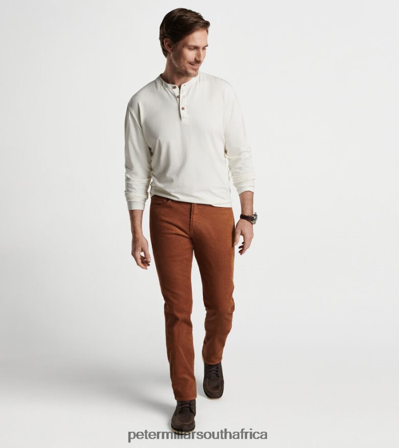 Ivory Men Peter Millar Lava Wash Long-Sleeve Henley Apparel B62P4F820