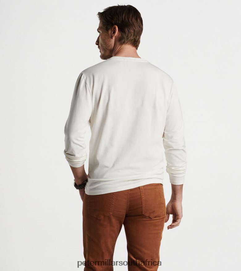 Ivory Men Peter Millar Lava Wash Long-Sleeve Henley Apparel B62P4F820