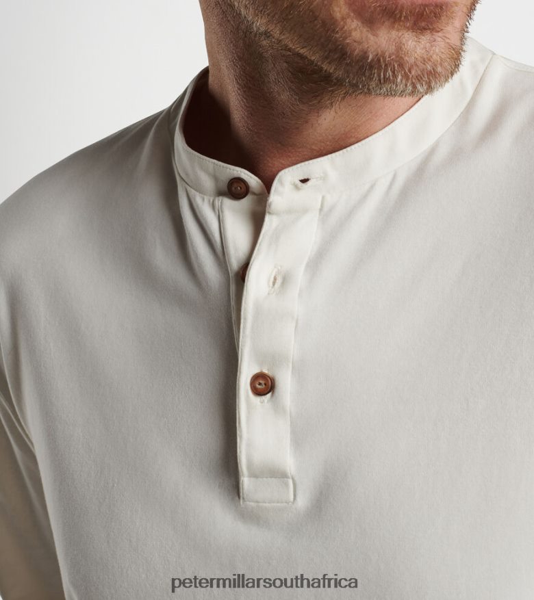 Ivory Men Peter Millar Lava Wash Long-Sleeve Henley Apparel B62P4F820