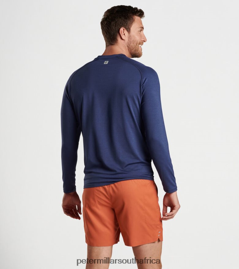 Navy Men Peter Millar Aurora Performance Long-Sleeve T-Shirt Apparel B62P4F813