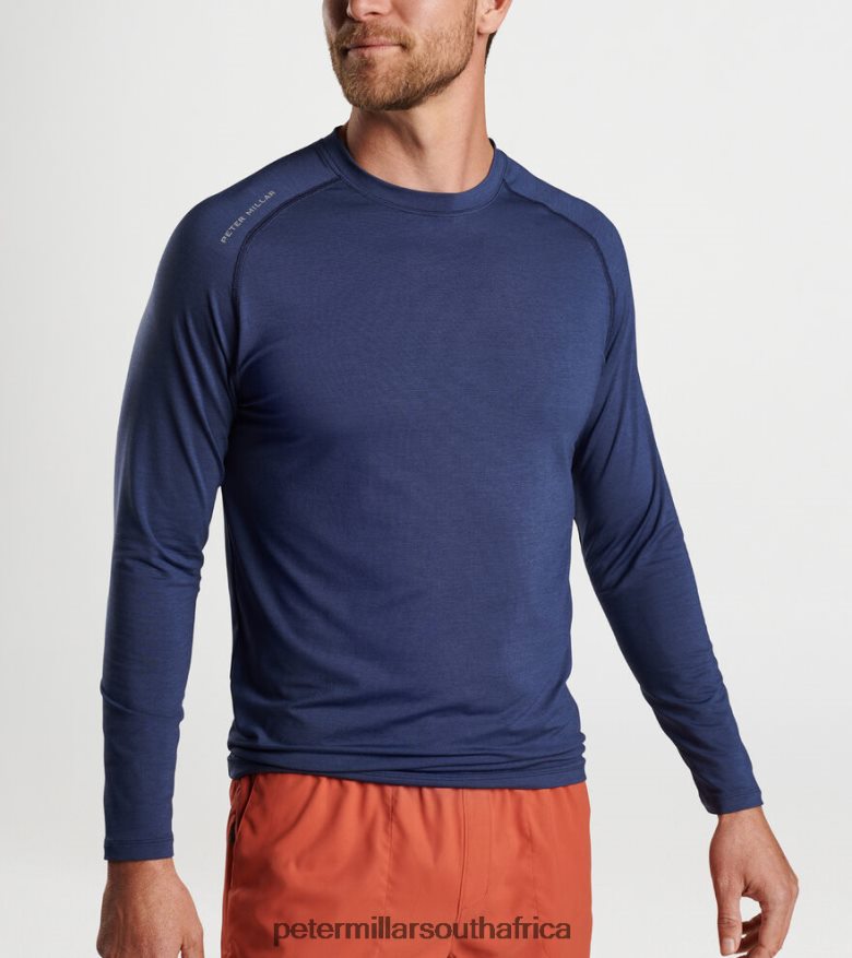 Navy Men Peter Millar Aurora Performance Long-Sleeve T-Shirt Apparel B62P4F813