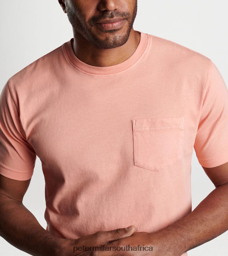 Paradise Orange Men Peter Millar Lava Wash Pocket Tee Apparel B62P4F826