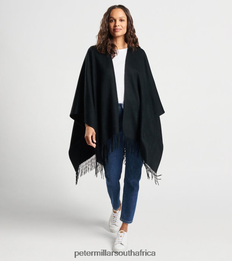 Black Women Peter Millar Pure Cashmere Woven Cape Accessories B62P4F95