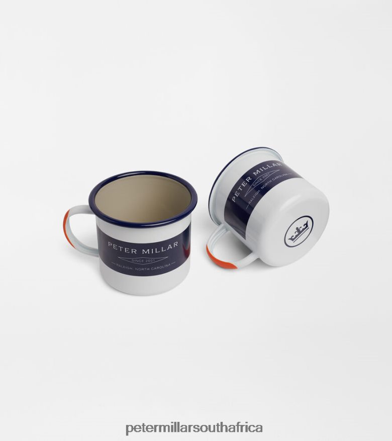White Women Peter Millar Enamel Mug Set Accessories B62P4F269