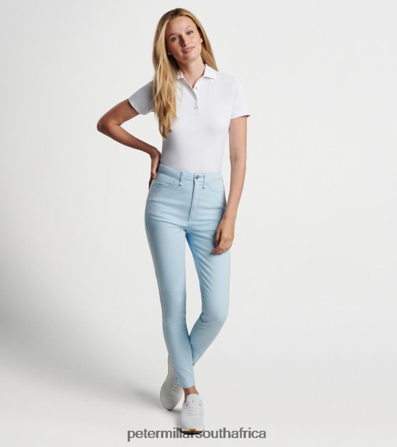Light Cottage Blue Women Peter Millar Karlie Stretch Sateen High Rise Pant Apparel B62P4F207