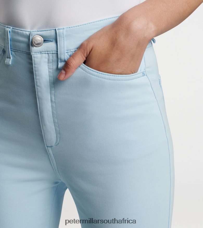 Light Cottage Blue Women Peter Millar Karlie Stretch Sateen High Rise Pant Apparel B62P4F207