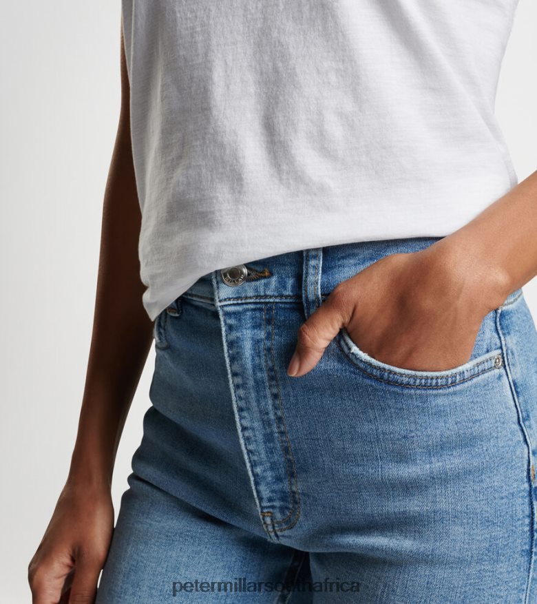 Light Indigo Women Peter Millar Williamson Straight Leg Crop Apparel B62P4F206