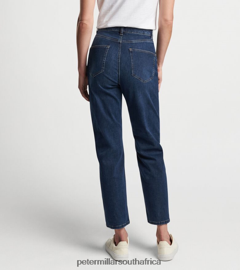 Summer Indigo Women Peter Millar Crawford High Rise Straight Crop Denim Jean Apparel B62P4F220