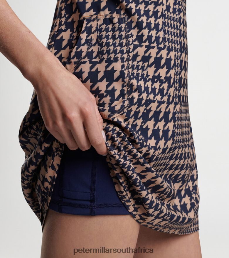 Camel Women Peter Millar Carner Houndstooth Print Sport Dress Apparel B62P4F190