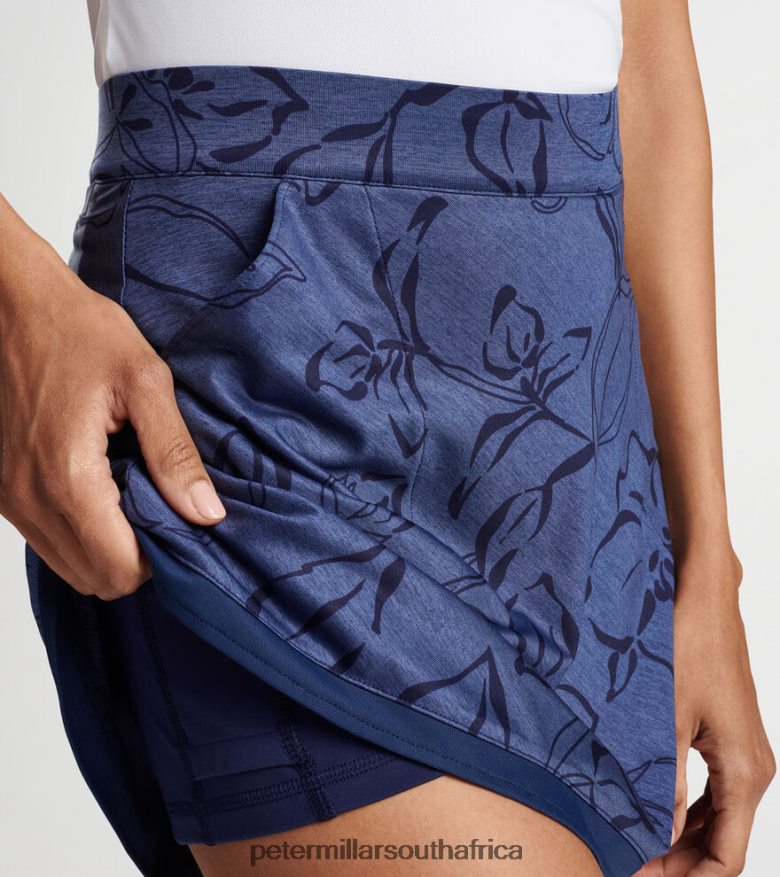 Navy Women Peter Millar Sally Tonal Floral Trim Skort Apparel B62P4F191