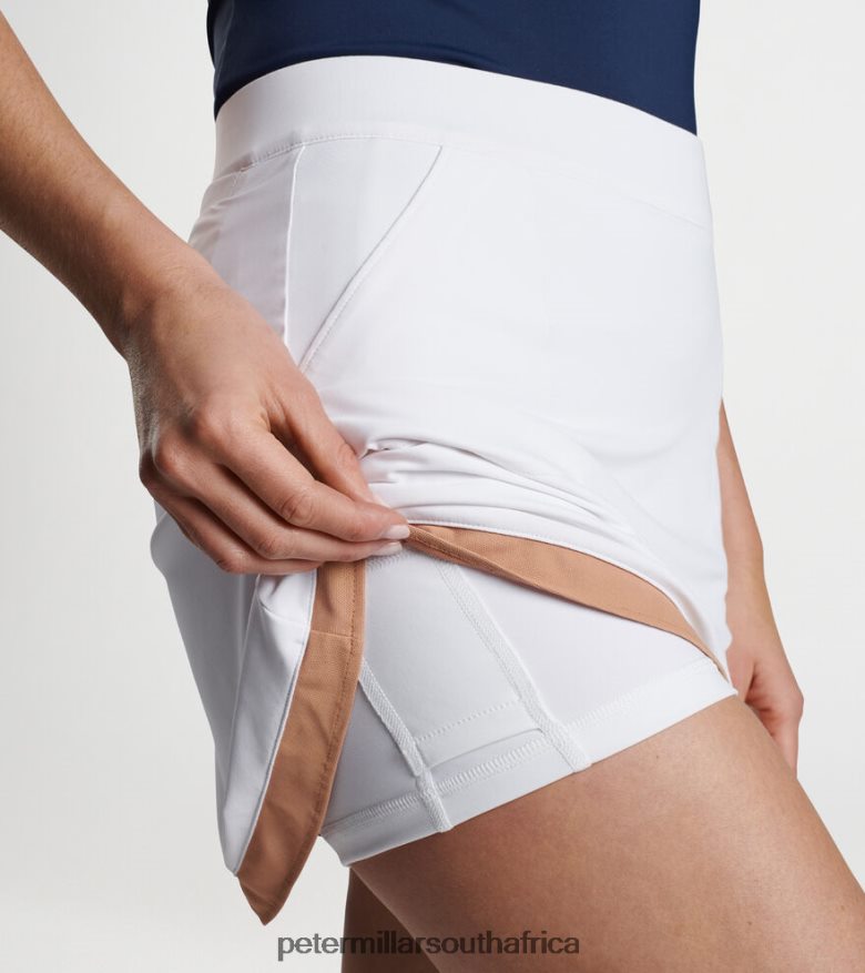 White/Camel Women Peter Millar Sally Trim Skort Apparel B62P4F180