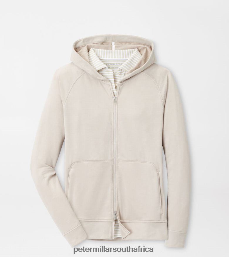 Stone Women Peter Millar Beaumont Full-Zip Hoodie Apparel B62P4F261