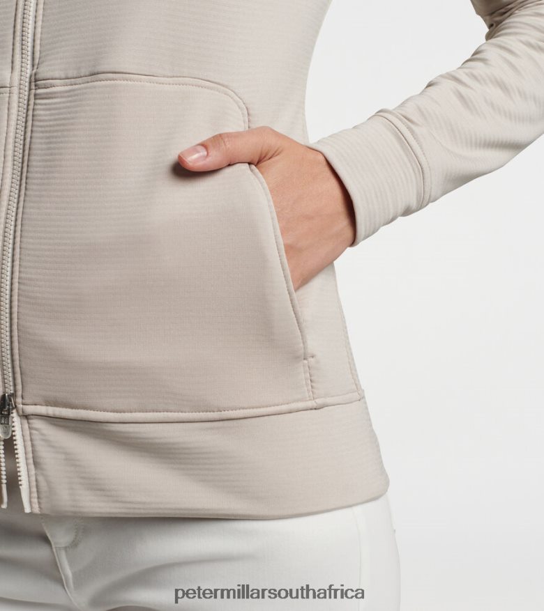 Stone Women Peter Millar Beaumont Full-Zip Hoodie Apparel B62P4F261