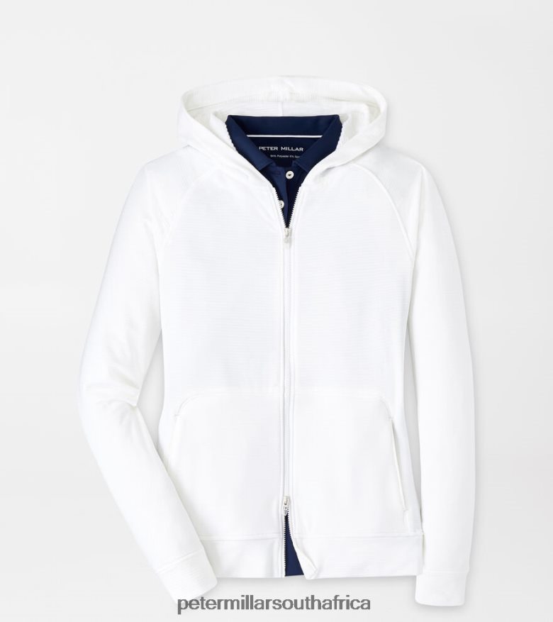 White Women Peter Millar Beaumont Full-Zip Hoodie Apparel B62P4F262