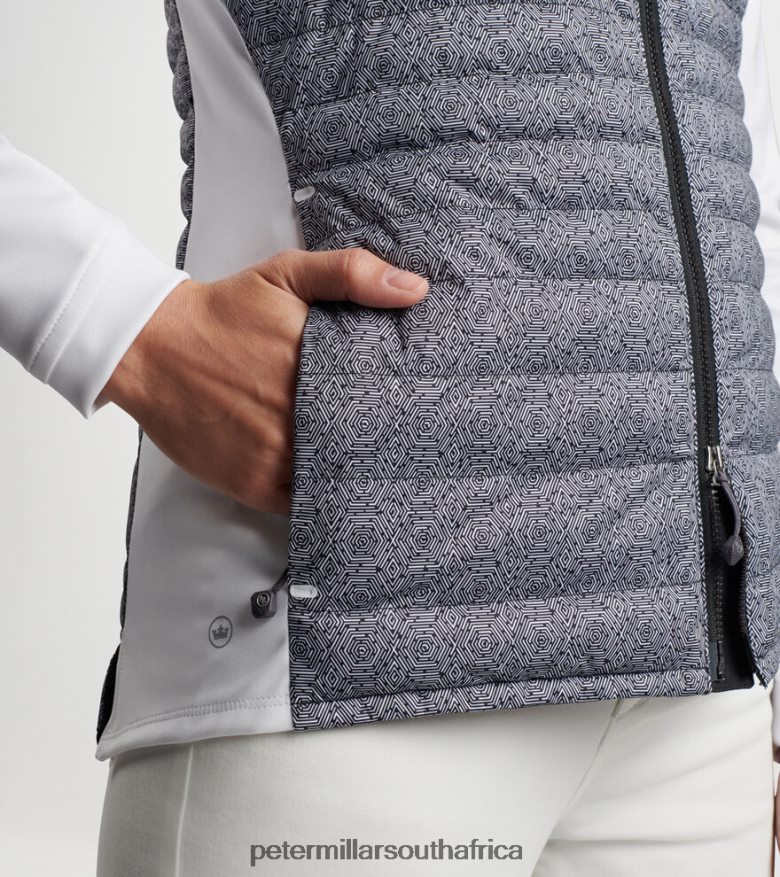 Black/White Women Peter Millar Hexagons Print Merge Hybrid Jacket Apparel B62P4F153