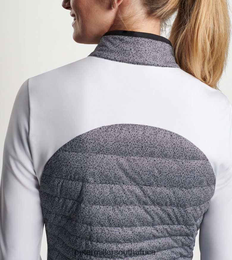 Black/White Women Peter Millar Hexagons Print Merge Hybrid Jacket Apparel B62P4F153