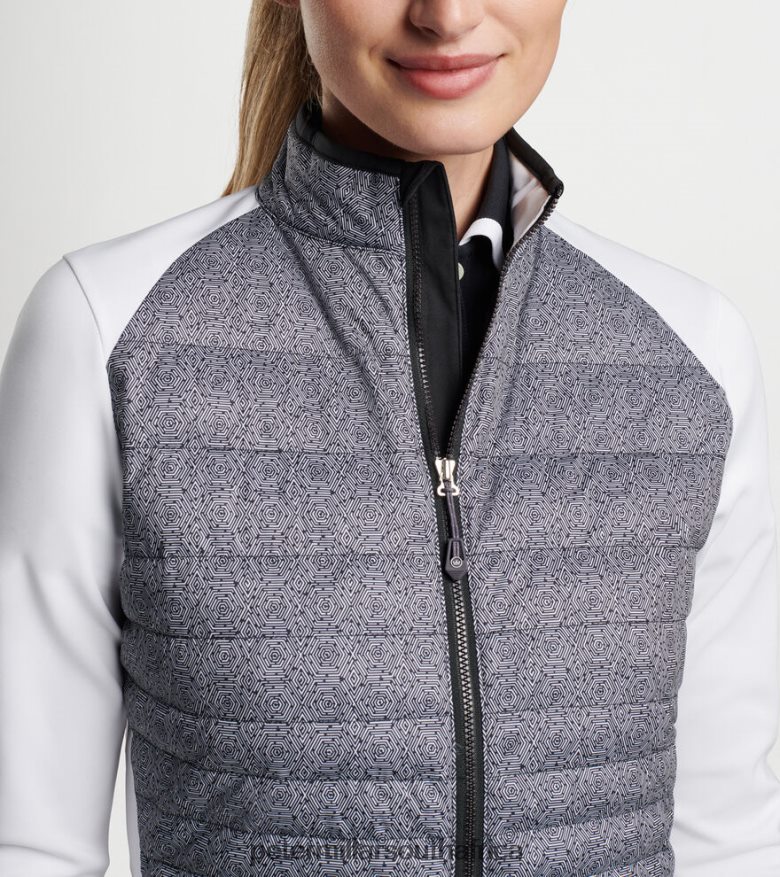 Black/White Women Peter Millar Hexagons Print Merge Hybrid Jacket Apparel B62P4F153