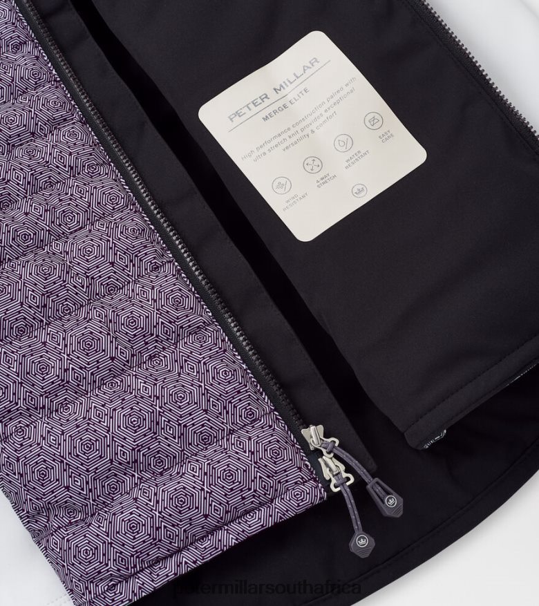 Black/White Women Peter Millar Hexagons Print Merge Hybrid Jacket Apparel B62P4F153