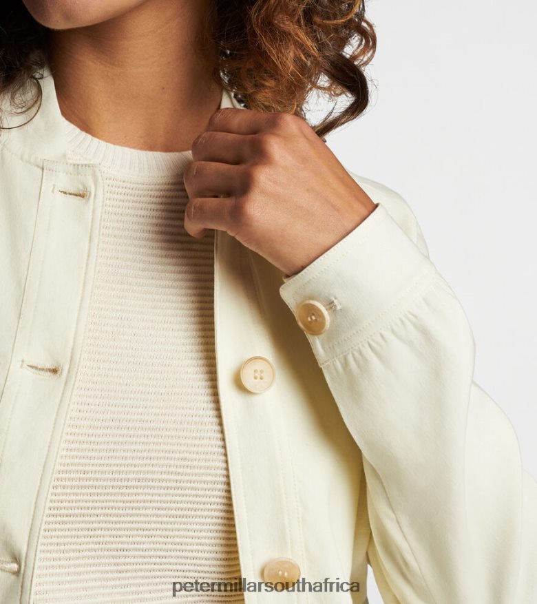 Ivory Women Peter Millar Valletta Effortless Bomber Jacket Apparel B62P4F154