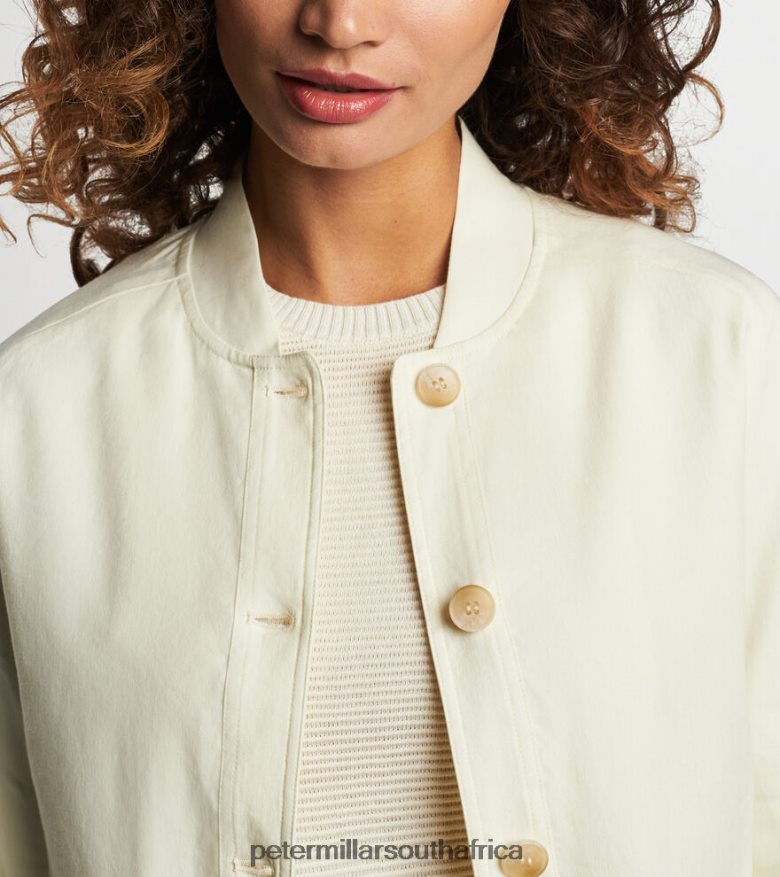 Ivory Women Peter Millar Valletta Effortless Bomber Jacket Apparel B62P4F154