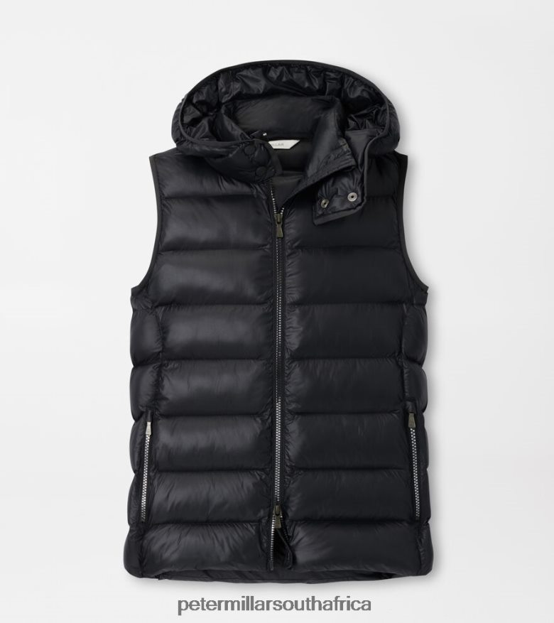 Black Women Peter Millar Chiron Hooded Vest Apparel B62P4F160