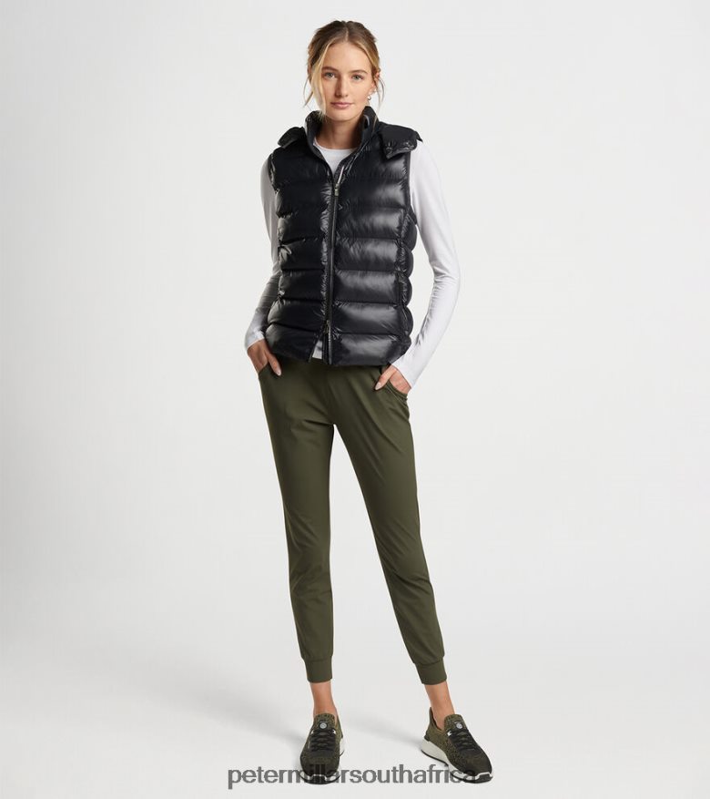 Black Women Peter Millar Chiron Hooded Vest Apparel B62P4F160