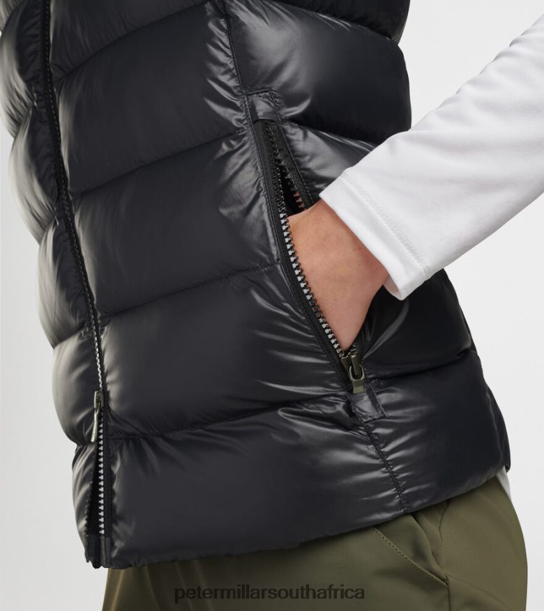 Black Women Peter Millar Chiron Hooded Vest Apparel B62P4F160