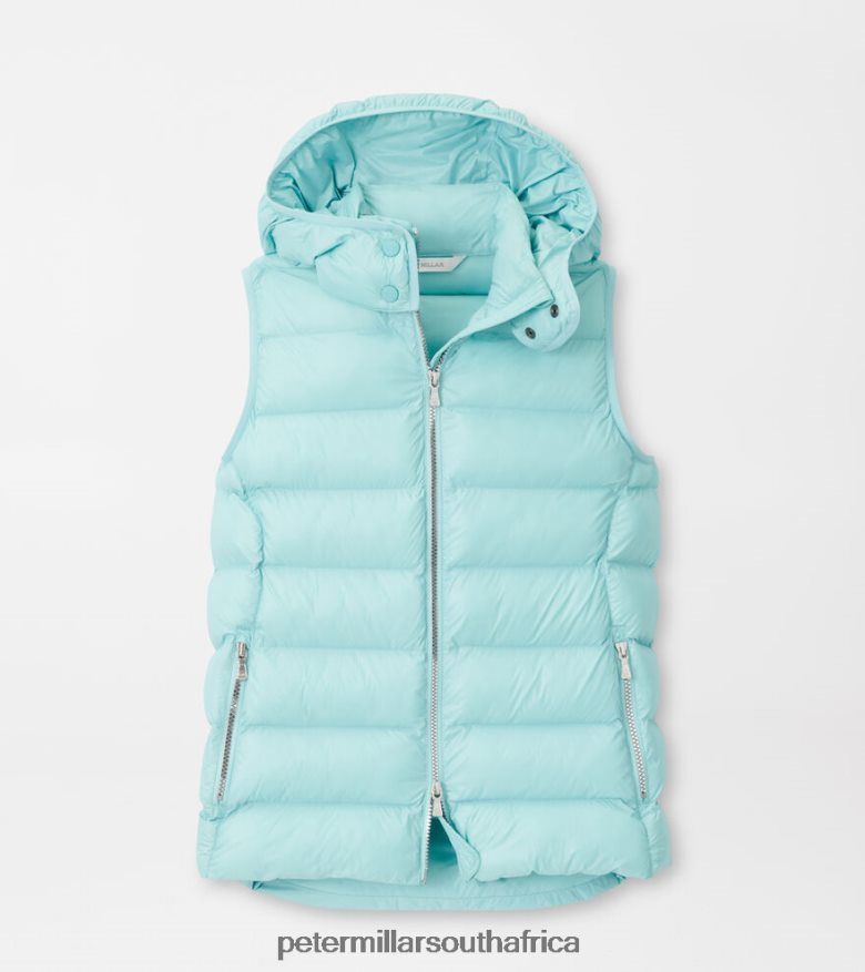 Blue Women Peter Millar Chiron Hooded Vest Apparel B62P4F161
