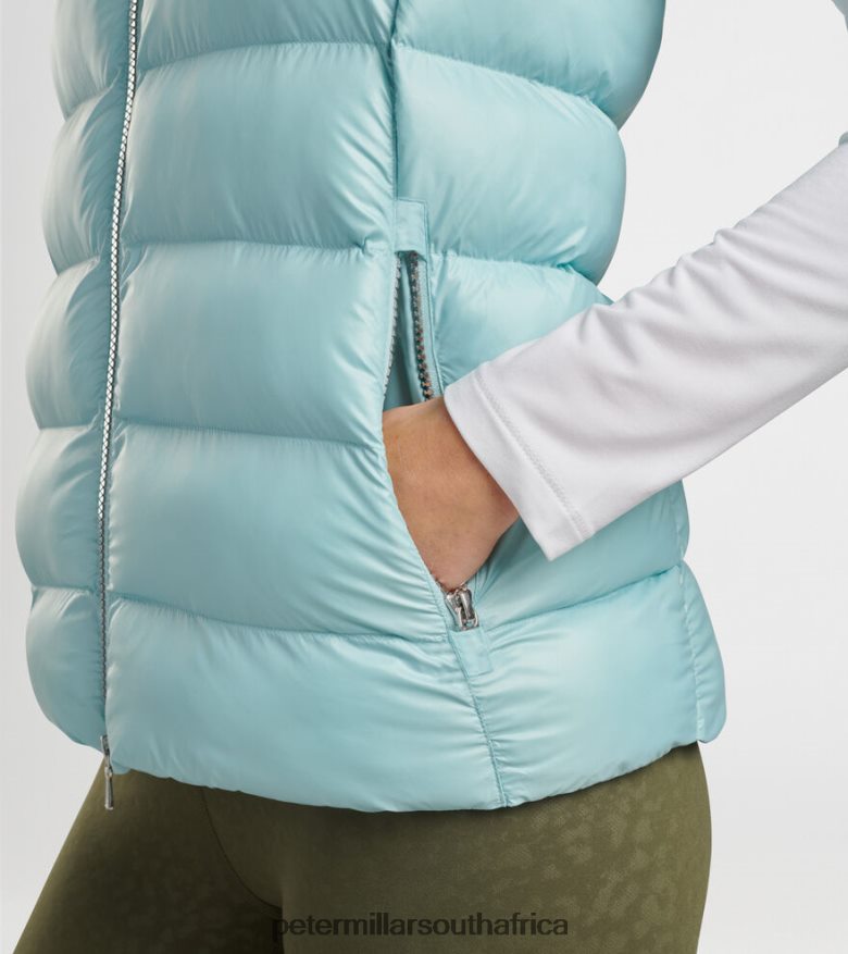 Blue Women Peter Millar Chiron Hooded Vest Apparel B62P4F161