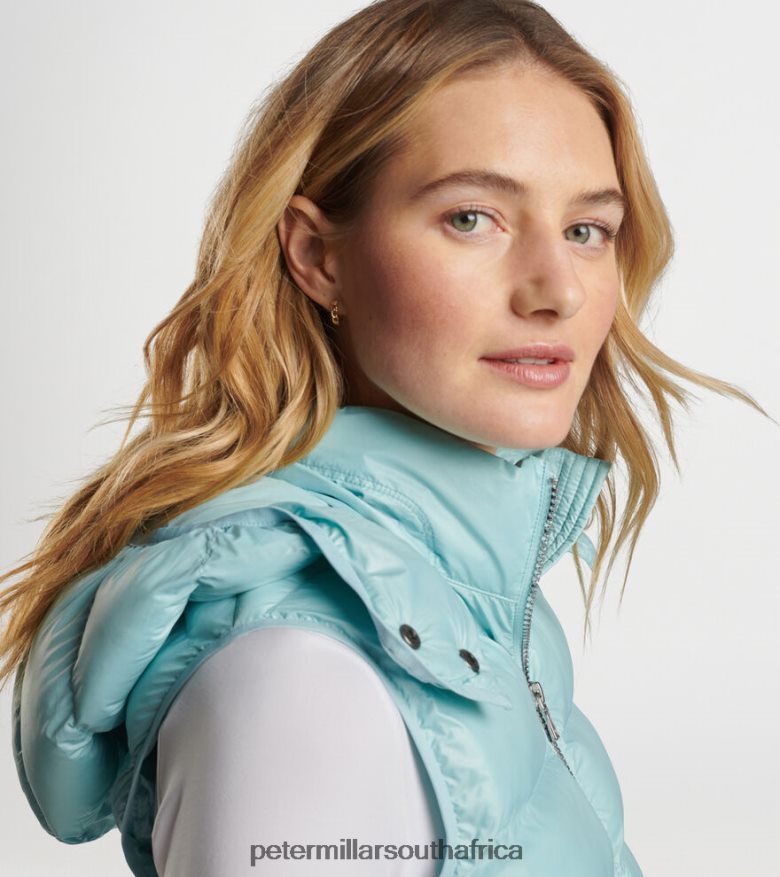 Blue Women Peter Millar Chiron Hooded Vest Apparel B62P4F161