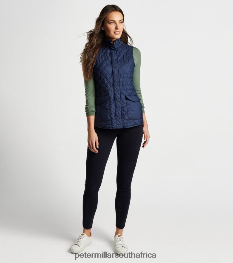 Navy Women Peter Millar Addison Quilted Travel Vest Apparel B62P4F158