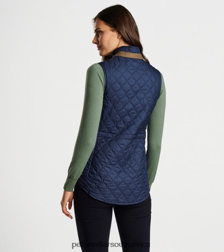 Navy Women Peter Millar Addison Quilted Travel Vest Apparel B62P4F158