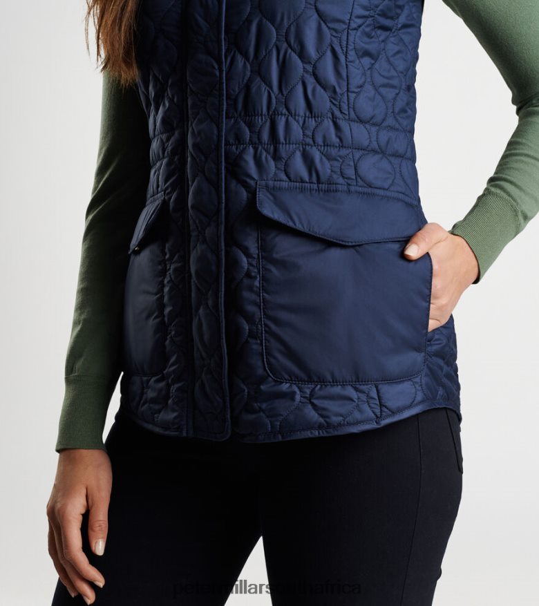 Navy Women Peter Millar Addison Quilted Travel Vest Apparel B62P4F158
