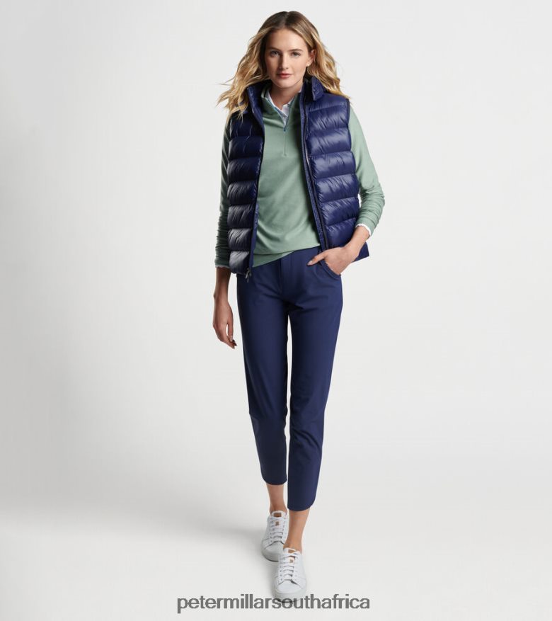 Navy Women Peter Millar Chiron Hooded Vest Apparel B62P4F162