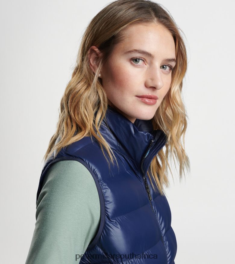 Navy Women Peter Millar Chiron Hooded Vest Apparel B62P4F162