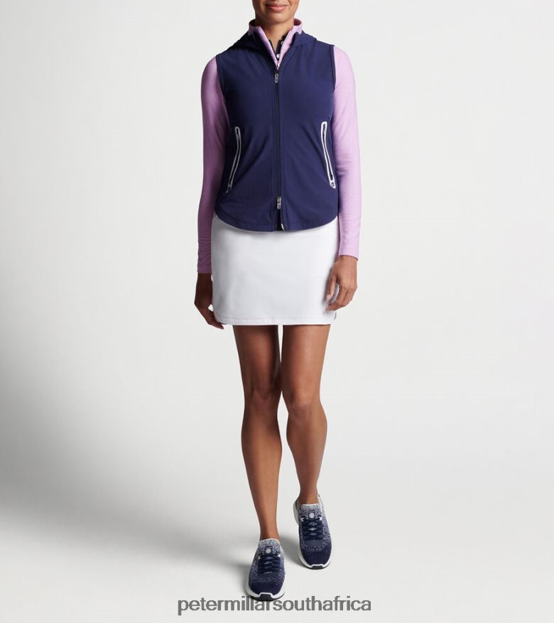 Navy Women Peter Millar Jameson Flex Adapt Full-Zip Hooded Vest Apparel B62P4F246