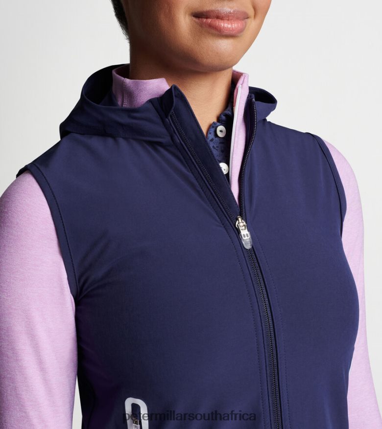 Navy Women Peter Millar Jameson Flex Adapt Full-Zip Hooded Vest Apparel B62P4F246
