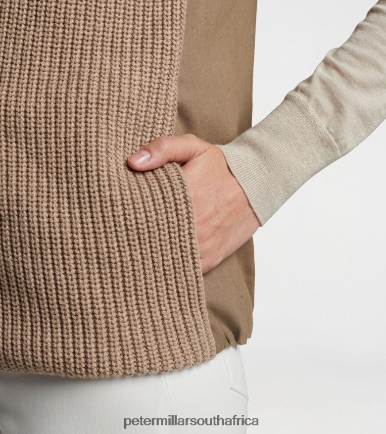 Pebble Women Peter Millar Tatjana Mixed Media Vest Apparel B62P4F173