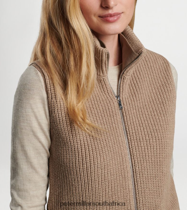 Pebble Women Peter Millar Tatjana Mixed Media Vest Apparel B62P4F173