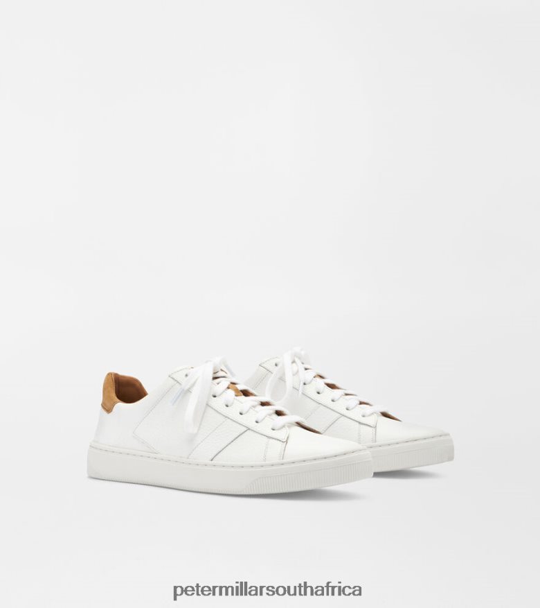 White Women Peter Millar Vantage Pebble Grain Sneaker Footwear B62P4F227
