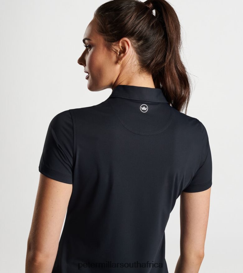 Black Women Peter Millar Button Polo Apparel B62P4F23