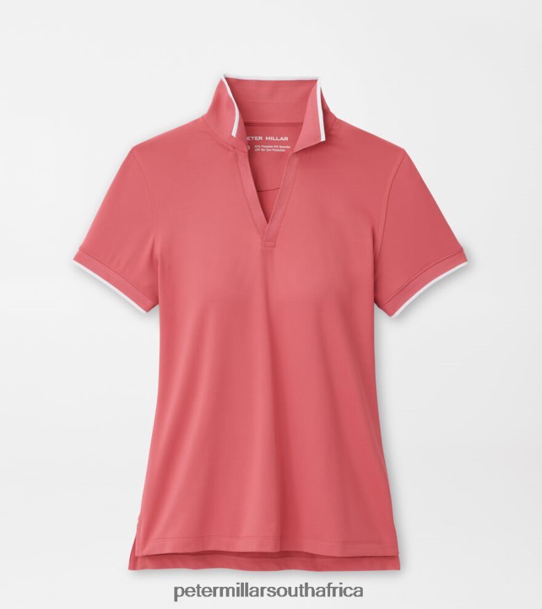 Cape Red/White Women Peter Millar Betty Drop V Polo Apparel B62P4F44